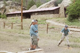 Roping with Cantina / General Store in the background Troop